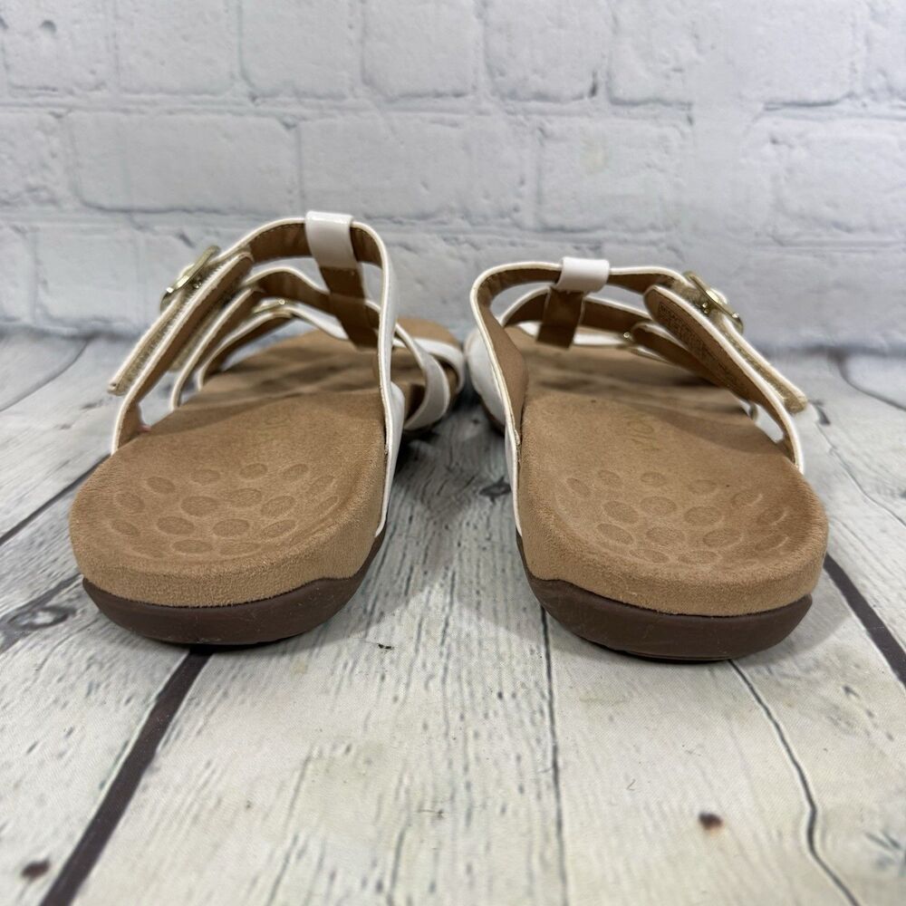 Vionic Sandals Size 7 White Strap Buckle Comfort Footbed Minimalist Coastal - Picture 5 of 13